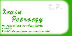 kevin petroczy business card